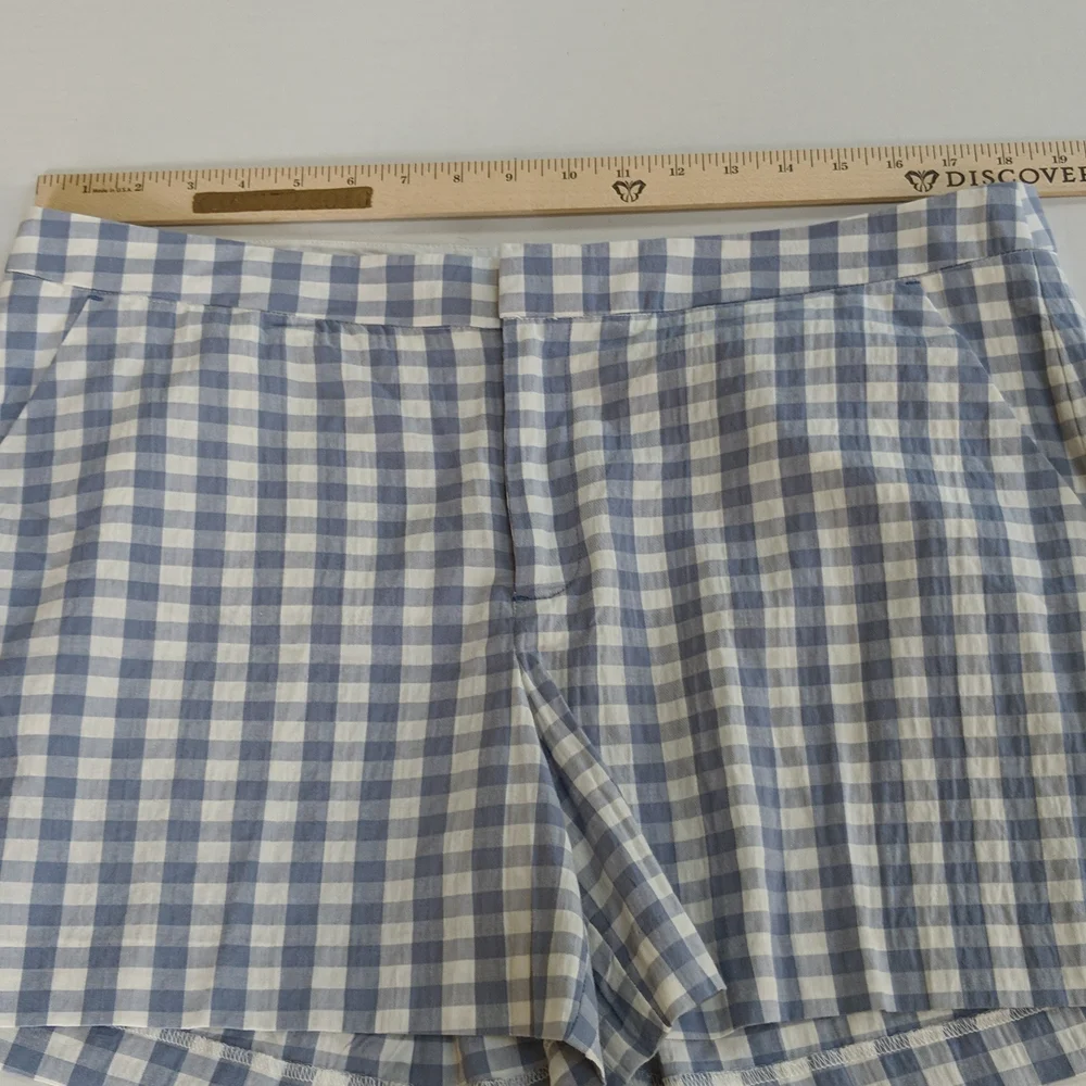 Harve Benard, light blue gingham shorts. Size 14